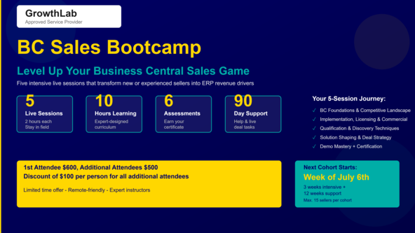 Business Central Sales Bootcamp (starting 6th July)