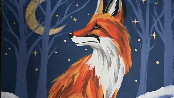 Moonlight Fox Paint & Fizz Night at Ilminster Cricket Club