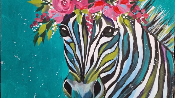 Zebra Paint & Prosecco at the Library - Taunton