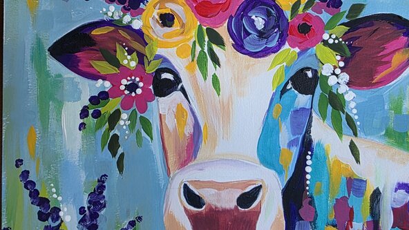 Festival Cow Paint & Ploughmans at the Feed Station, Merriot