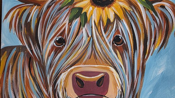 Highland Cow Paint & Prosecco at The Bell Inn Creech St Michael