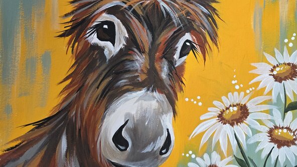 Donkey painting afternoon at Victoria Park Community centre, Bridgwater