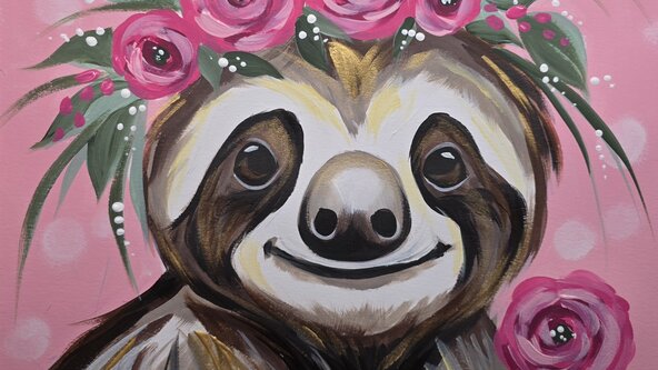Pretty Sloth Paint & Prosecco at The Bell Inn Creech St Michael