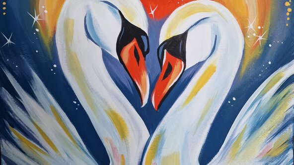 Paint & Prosecco at Hornsbury Mill - Beautiful Swans 