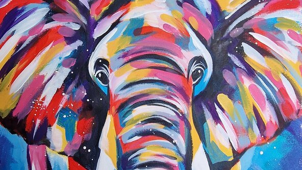 Elephant Paint & Cake event at Imagination, Bath Place, Taunton