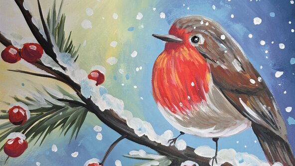 Maunsel Lock Tea Rooms Christmas Robin Paint event