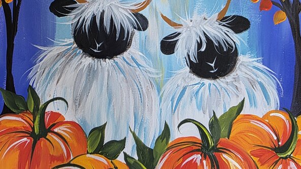 Paint & Prosecco, Autumn Sheep - at The Library, Taunton