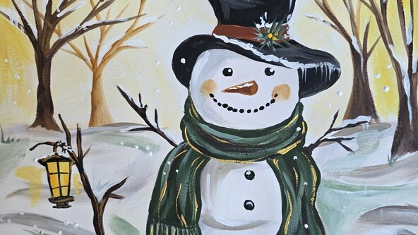 Paint & Prosecco - Snowman - at The Bell in Broadway