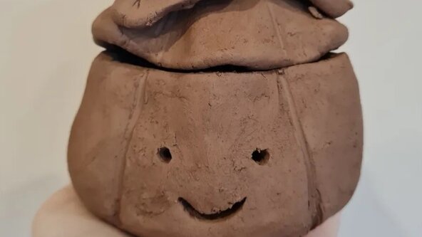 Home Education Pottery: Pumpkin Tealight Holder with Ink and Craft
