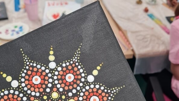Monthly Home Education Creation Corner with Ink and Craft: Snowflake Dot Mandala Decorations