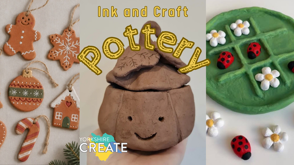 Home Education Pottery: Pumpkin Tealight Holder with Ink and Craft