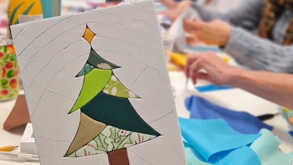 Christmas Kinusaiga (Quilt painting)