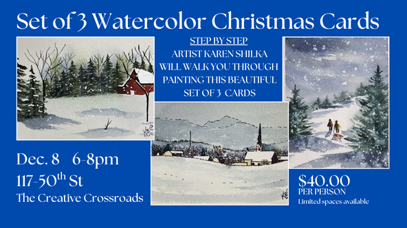 Set of 3 Watercolor Cards with Karen 