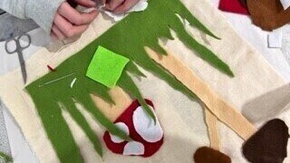 Create textile artworks with texts and paints (aged 9 - 15)