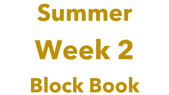 WEEK BOOKING 2: Summer Holiday Workshops (ages 7 - 11)