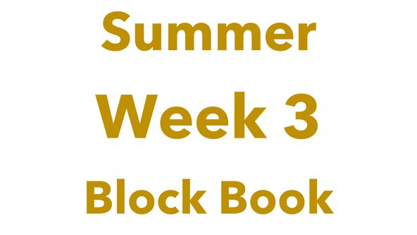 SUMMER WEEK 3 (aged 7 - 14)
