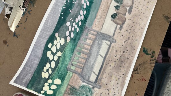 Experimental watercolour painting - Adult Art Class