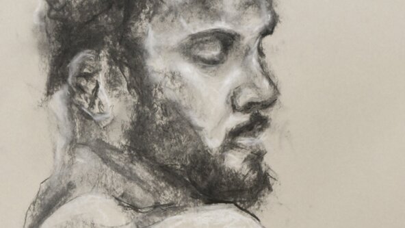 Summer Holiday: Large-Scale Charcoal Drawing  (ages 10-15)