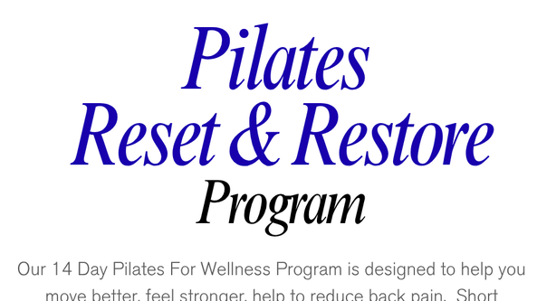 14 Day Pilates Reset & Restore Progran