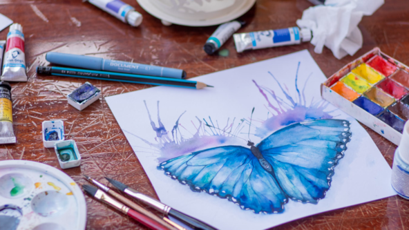 Craft and Canvas Watercolour Animals Painting Course: Park Gate