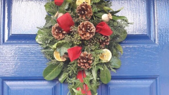 Festive Floral Door Decoration with SLB