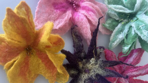 Create a wet felt flower