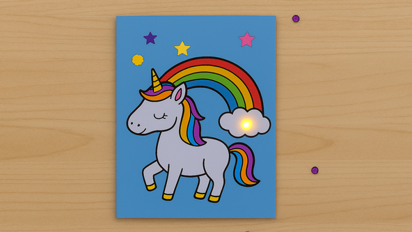 Unicorn & Rainbow Light‑Up Cards Family Workshop, 7-12 yrs @ Redbridge Central Library (Lab Central)