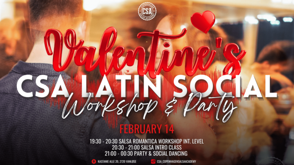❤︎ Valentine's CSA Latin Social: Salsa Romantica Workshop & Salsa Intro + Party ❤︎