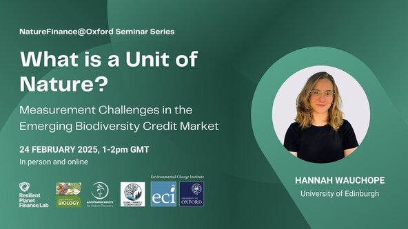 ATTEND ON LINE: What is a Unit of Nature? Measurement Challenges in the Emerging Biodiversity Credit Market 