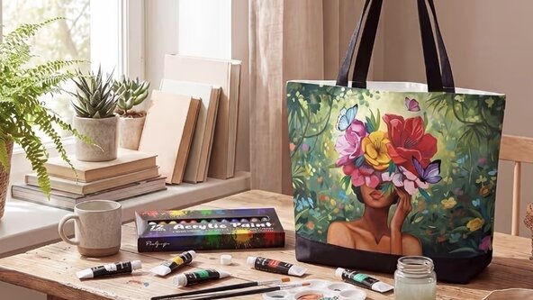 Paint, Sip & Create: Acrylic Canvas Bag Workshop