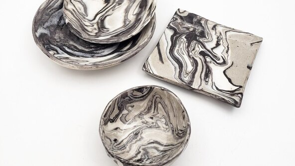 Marbled Clay: Hybrid workshop: A Level 2 class - 8 weeks - Monday Night - Iza: T426 