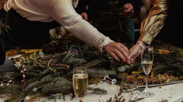 A Christmas Wreath-Making Workshop & Champagne & Small-Plates with Natasha Jane Events