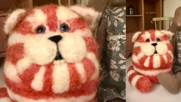 Needle-felted Bagpuss ❤️