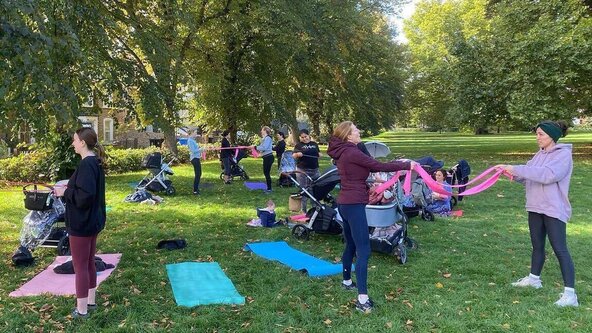Postnatal fitness class for new mums