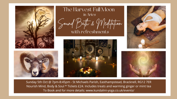 EVENT: Harvest Full Moon in Aries Soundbath Evening with Teas, Treats & Oracle Cards