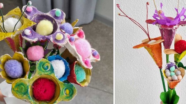 Blumen aus Eierkartons - mit Biggi