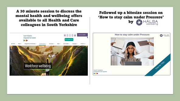 Support for our Workforce in South Yorkshire and How to Stay Calm Under Pressure