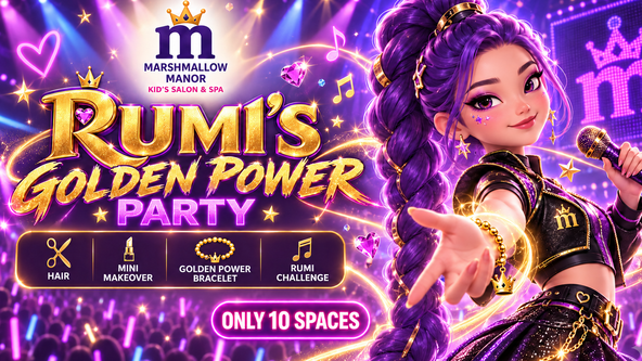 Rumi’s Golden Power Party event artwork