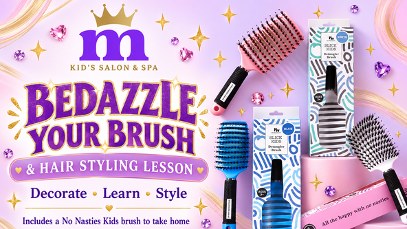 Bedazzle your own Hairbrush  & Haircare Lesson event artwork