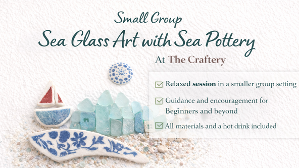 🌊Small Group Sea Glass Art with Sea Pottery 