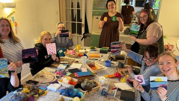 Needle felting landscapes