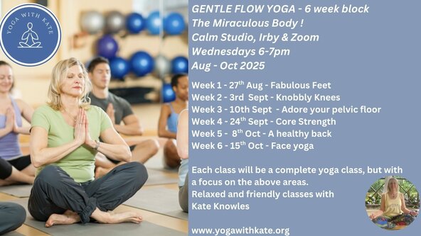 Gentle Flow Yoga, Calm Village & Zoom, August - October 2025