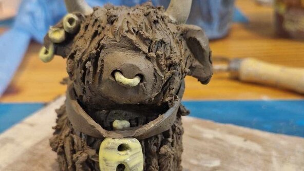 Play with clay Highland Cow