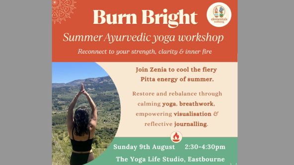 Burn Bright: Summer Ayurvedic Yoga Workshop - Eastbourne