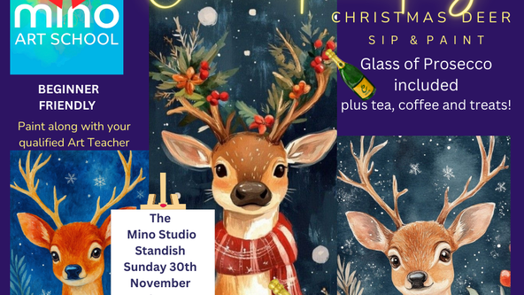 Christmas Bambi Paint Party! 🦌✨@The Mino Studio, Standish