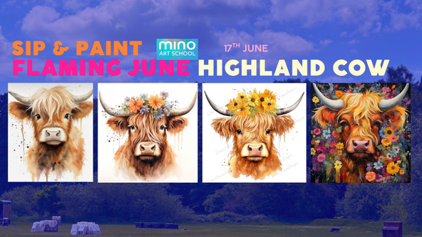 🐮Highland Cow Sip & Paint🥂@The Wayfarer, Parbold🌸