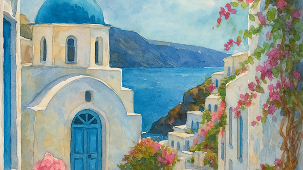 ✨Santorini Sunsets & Ultramarine Blues💙✨Paint & Sip @The Wayfarer, Parbold