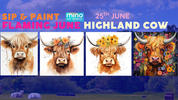 🐮Highland Cow Sip & Paint🥂@The Wayfarer, Parbold🌸