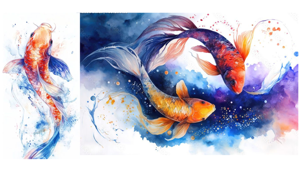 🐡🐠SexyFish, Watercolours, inks & metallics. Sip, Paint & Graze @POET'S