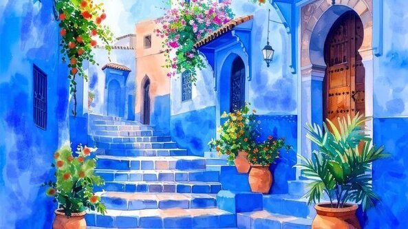 ✨ The Blue City of Morocco – Chefchaouen Sip & Paint @The Wayfarer, Parbold